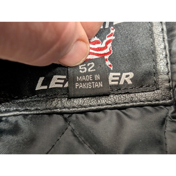 Vintage Allstate Leather Black Biker Motorcycle Jacket Men's 52 Liner Zip Heavy - Picture 12 of 13